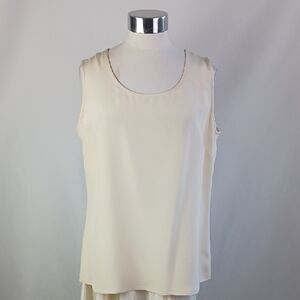 St. John Cream Sleeveless Silk Shell. Nwt.